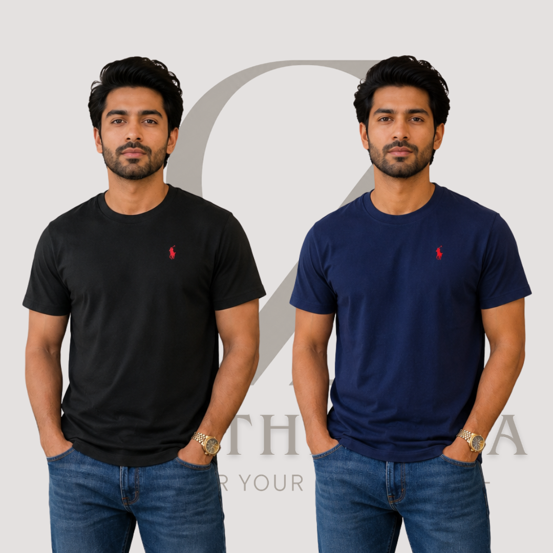 Premium Crew Neck T-Shirt – 2 Piece Combo Pack