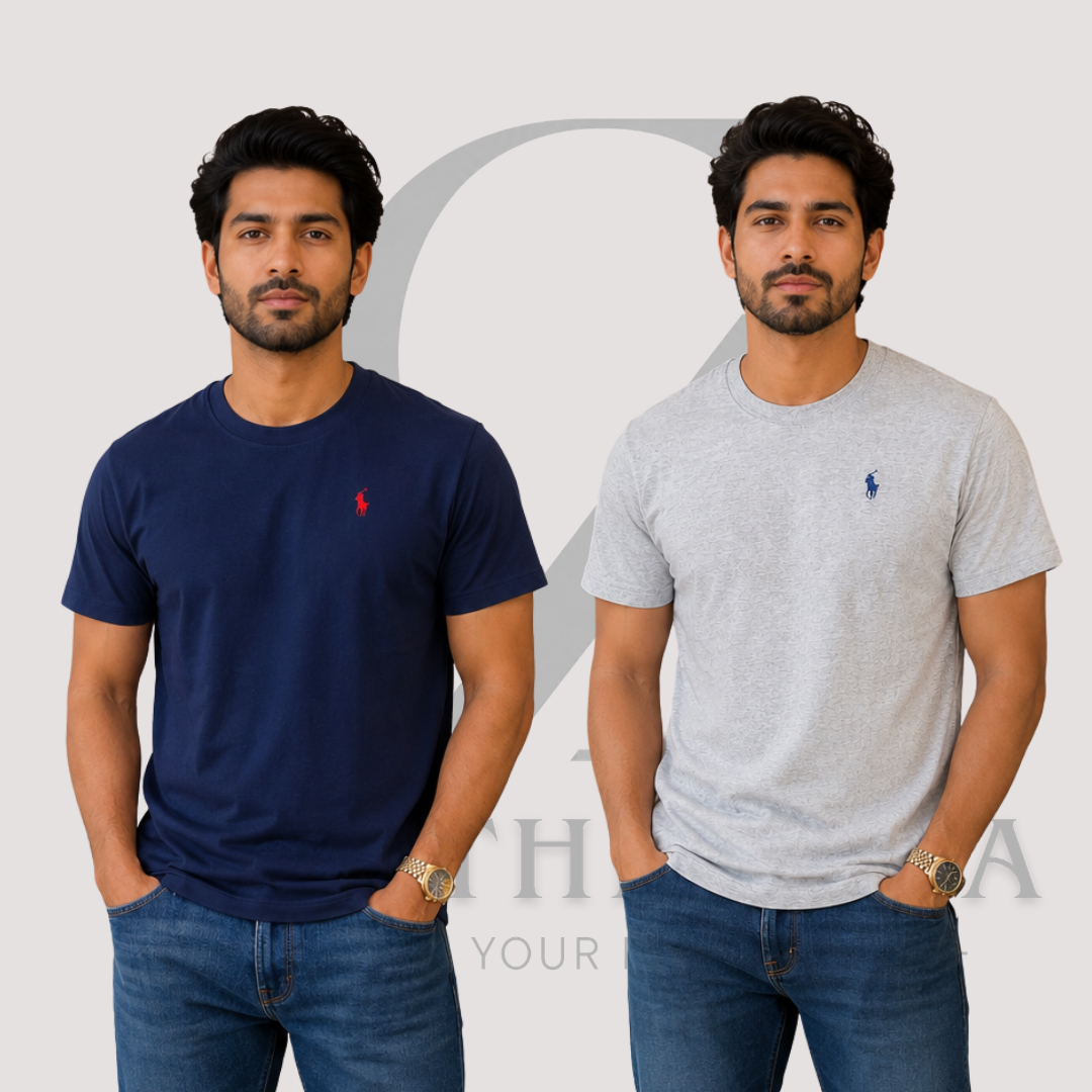 Premium Crew Neck T-Shirt – 2 Piece Combo Pack